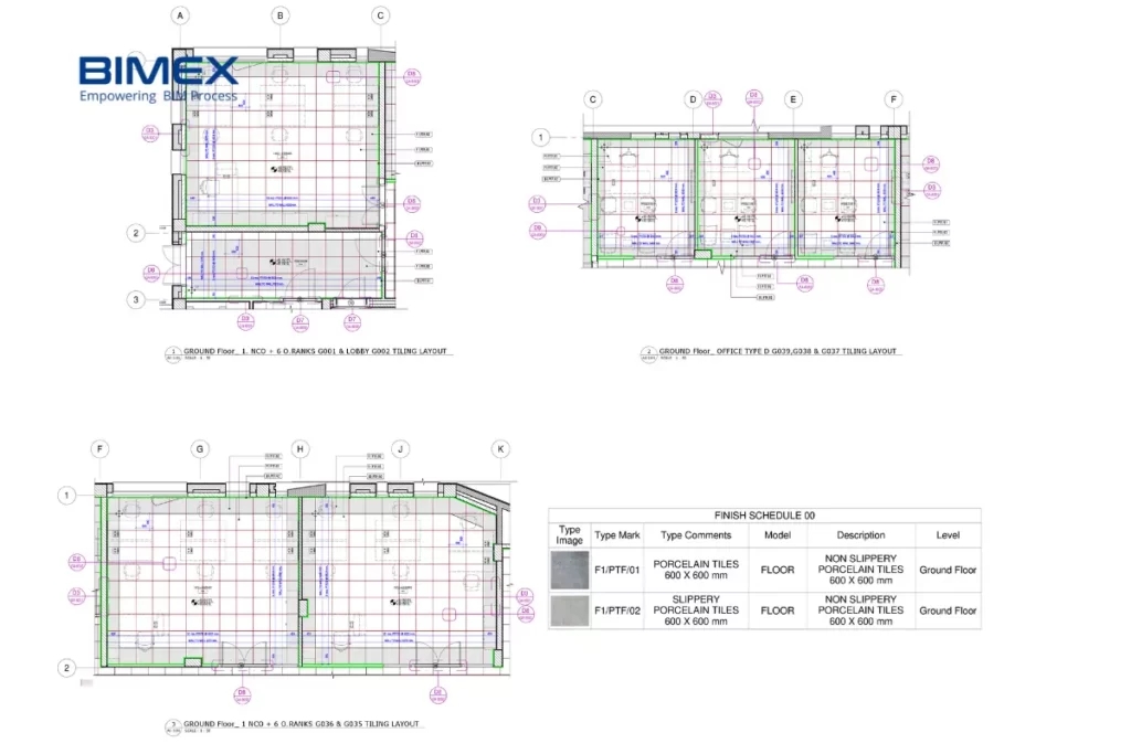 Architectural Shop Drawings - Tiling Shop Drawing
